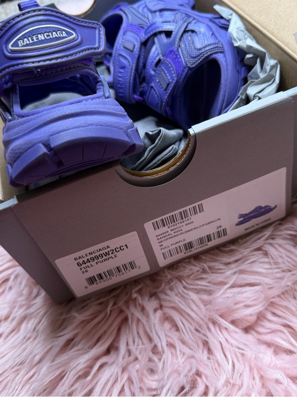 Balenciaga Purple Chunky Platform Sandals